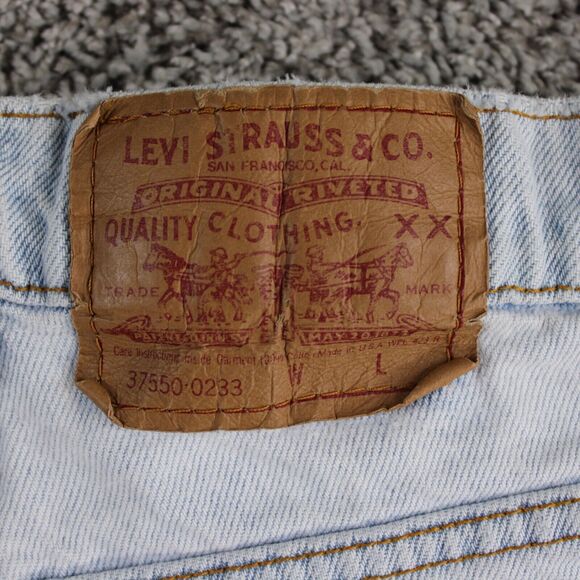 Levis Shorts Womens Juniors 7 Blue Demin Mid Rise 90s Vintage Aztec Trim - Picture 6 of 9